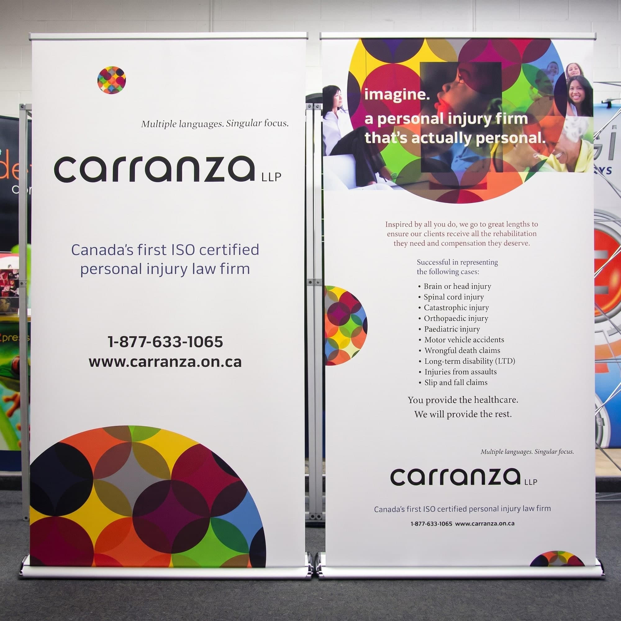 Blade 48 wide-format banner stand built for Carranza