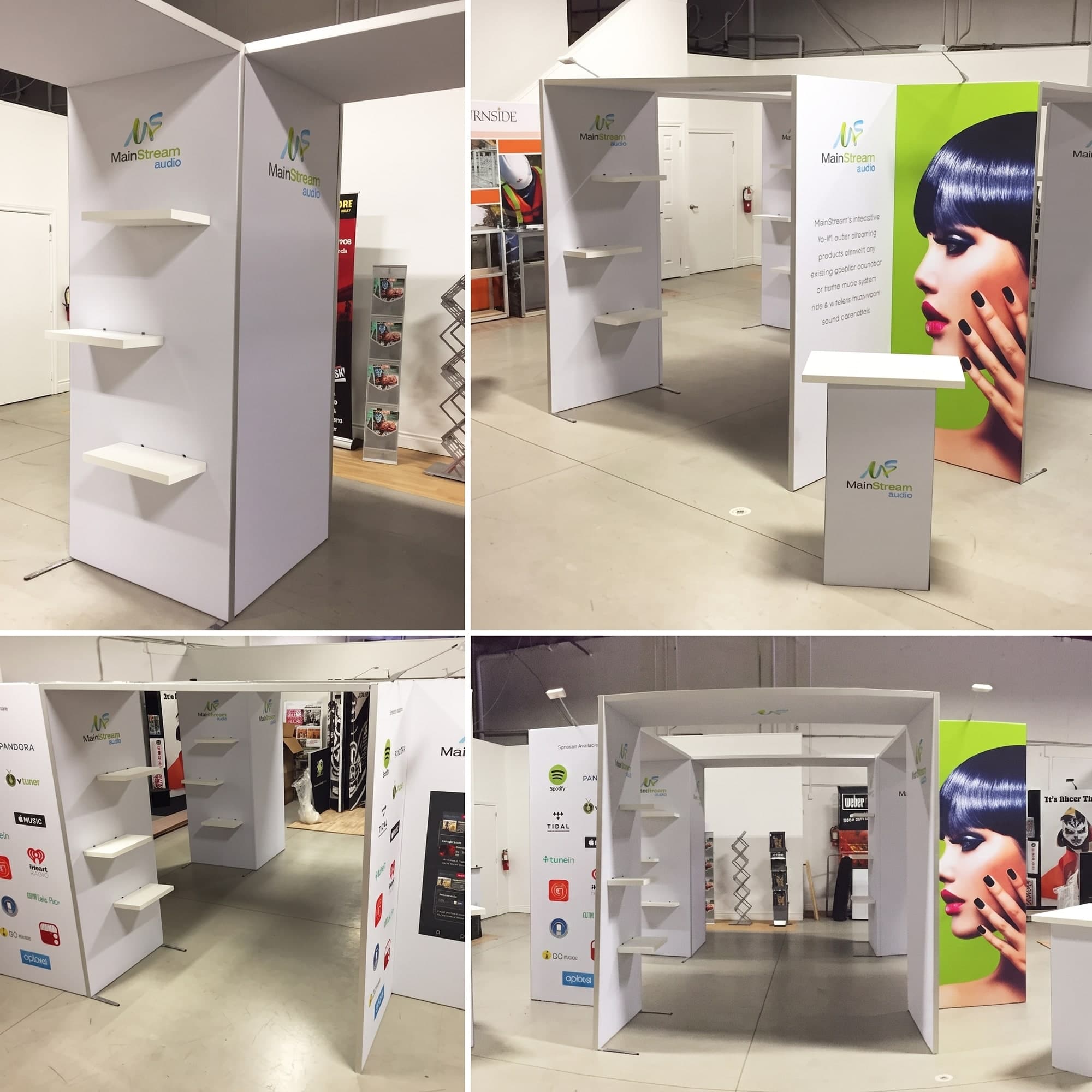 Prodigy modular booth display with integrated counter