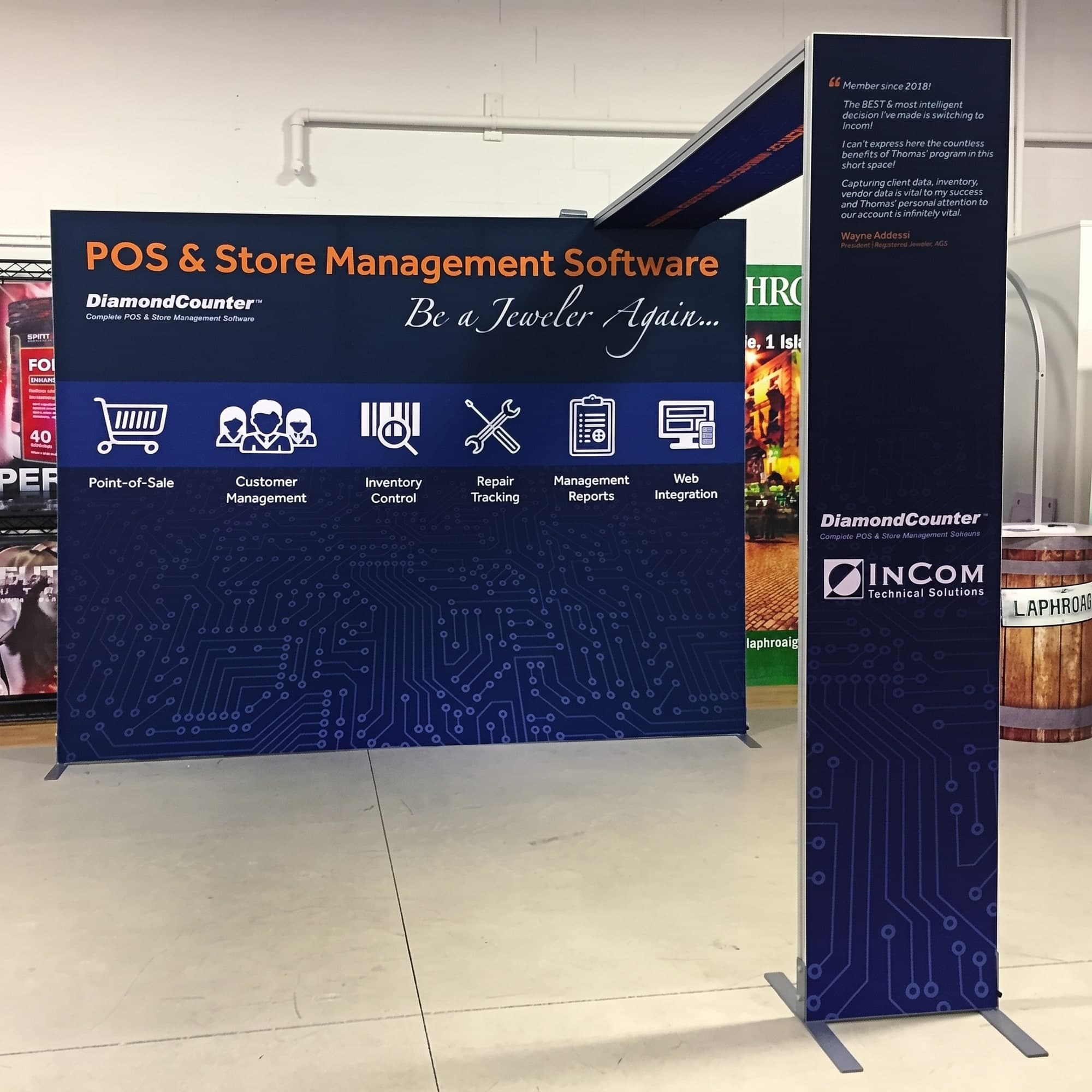 EDGE display with a diamond point-of-sale counter