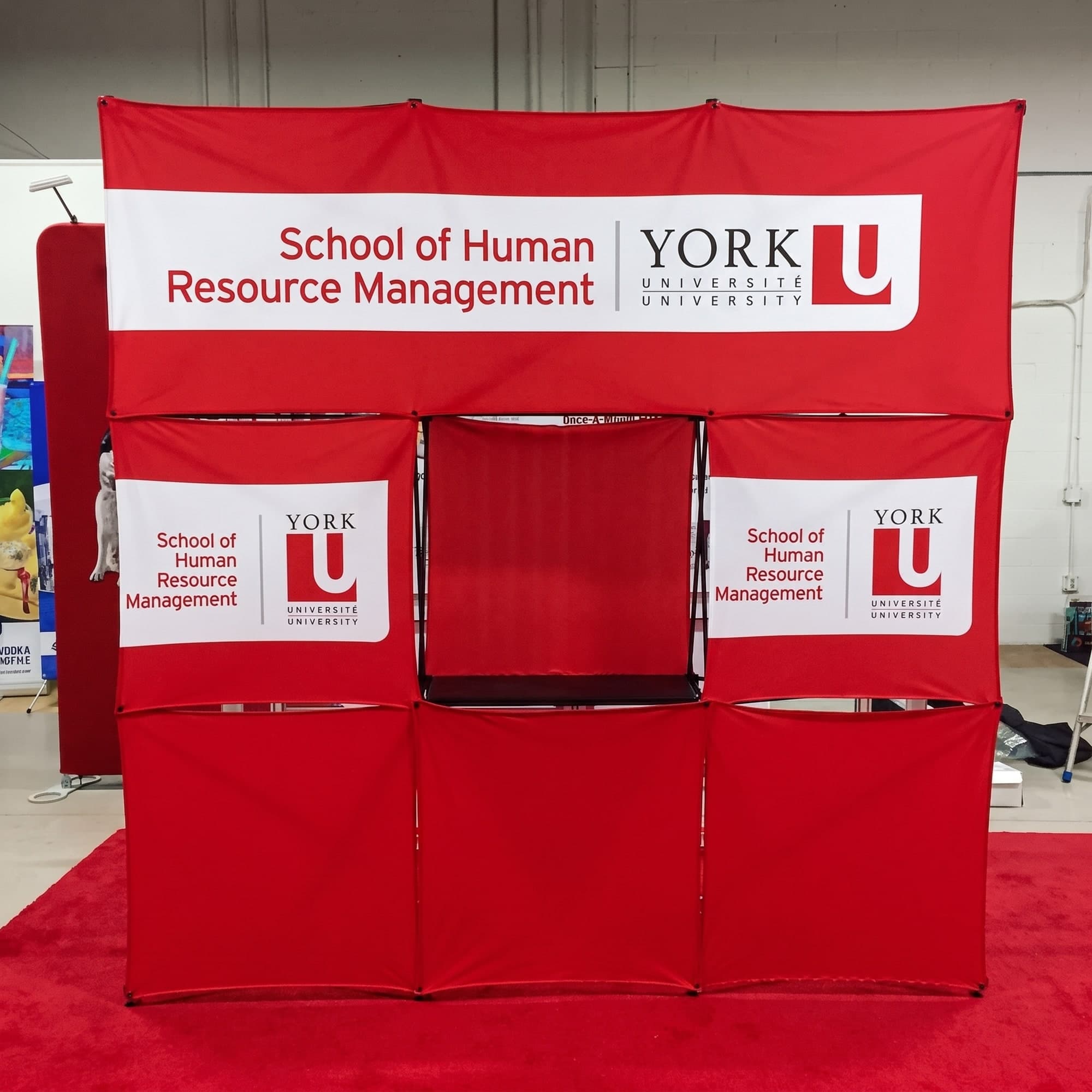 HelloXpress modular fabric display built for York University