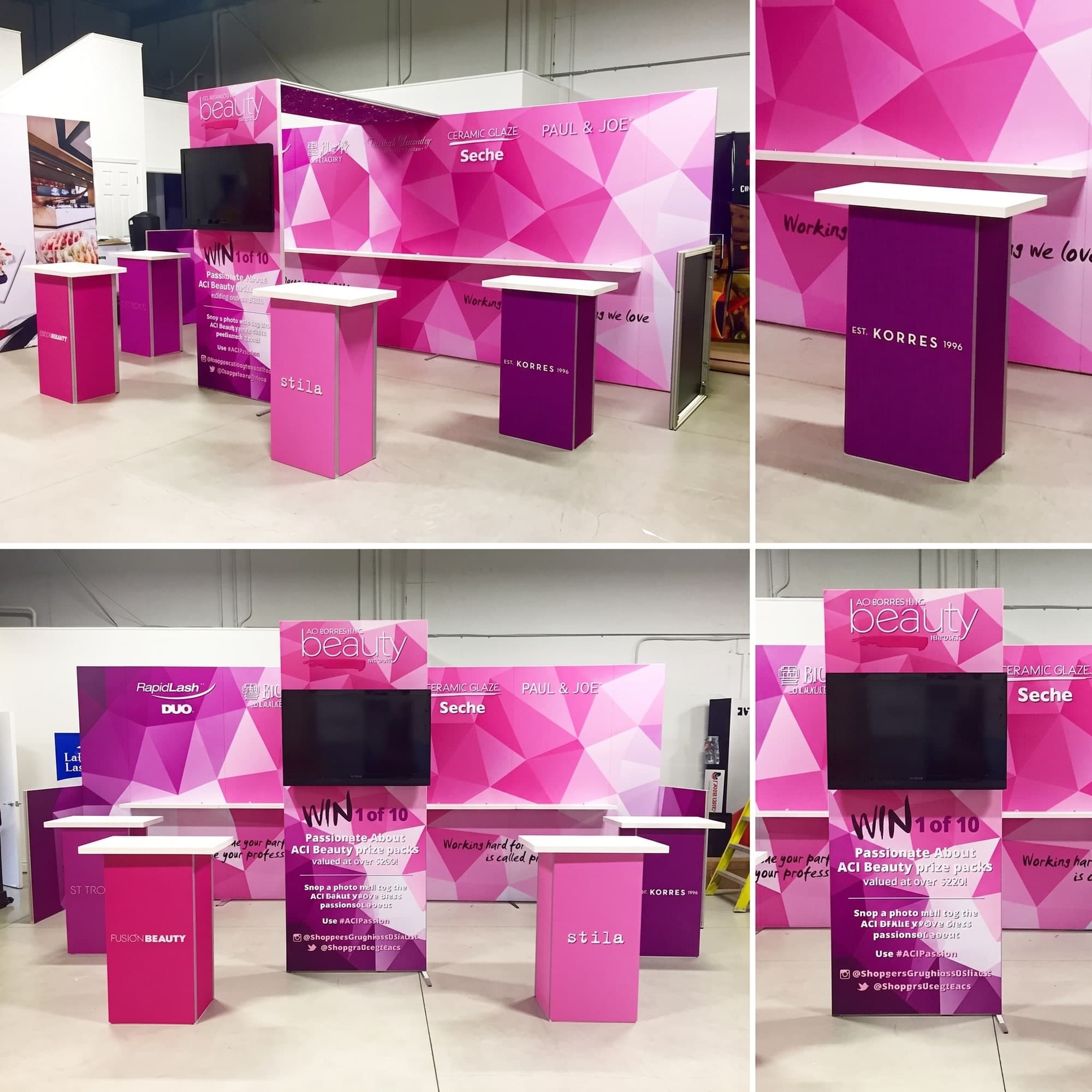 Modular trade show booth rental on the show floor