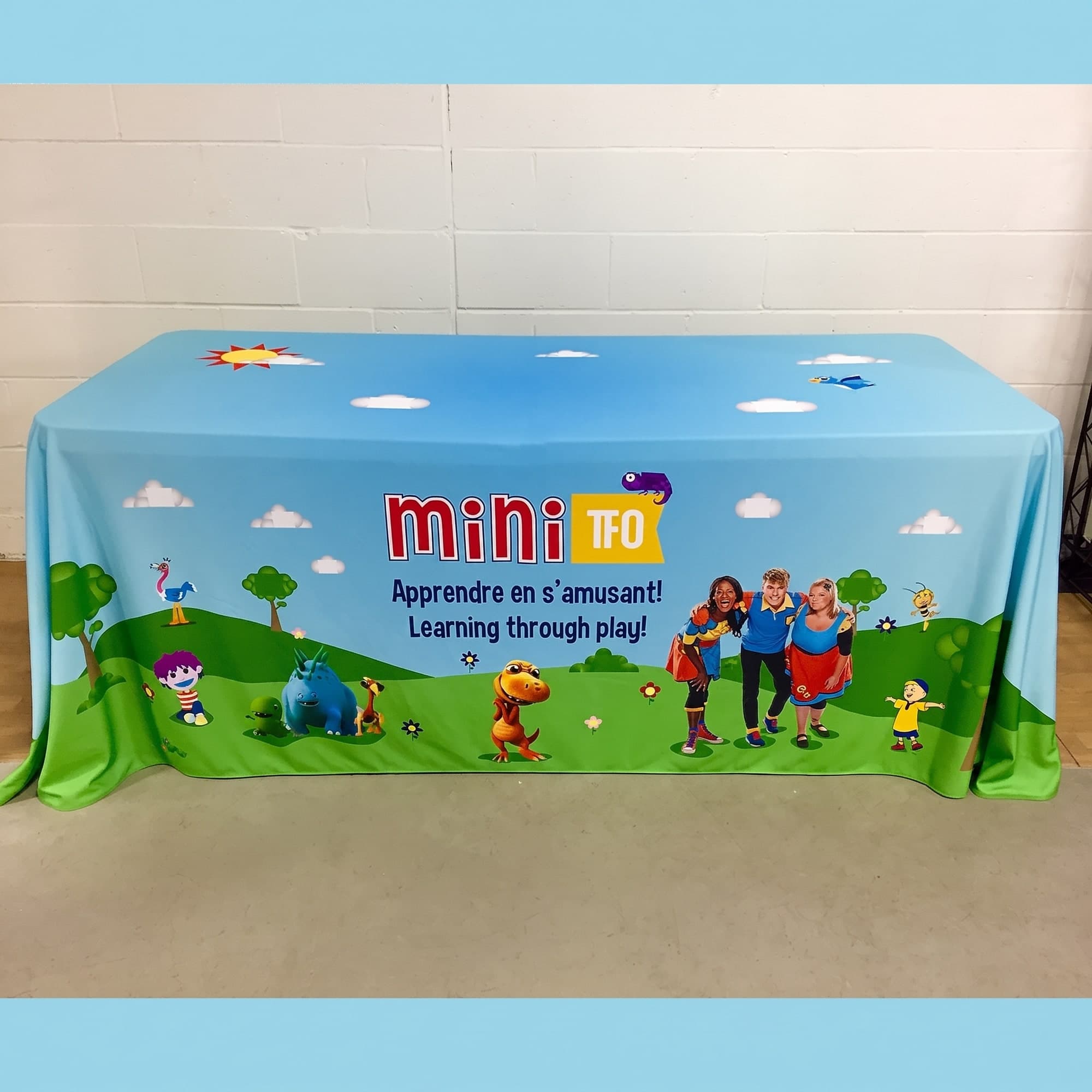 Printed dye-sublimation table cover built for TFO