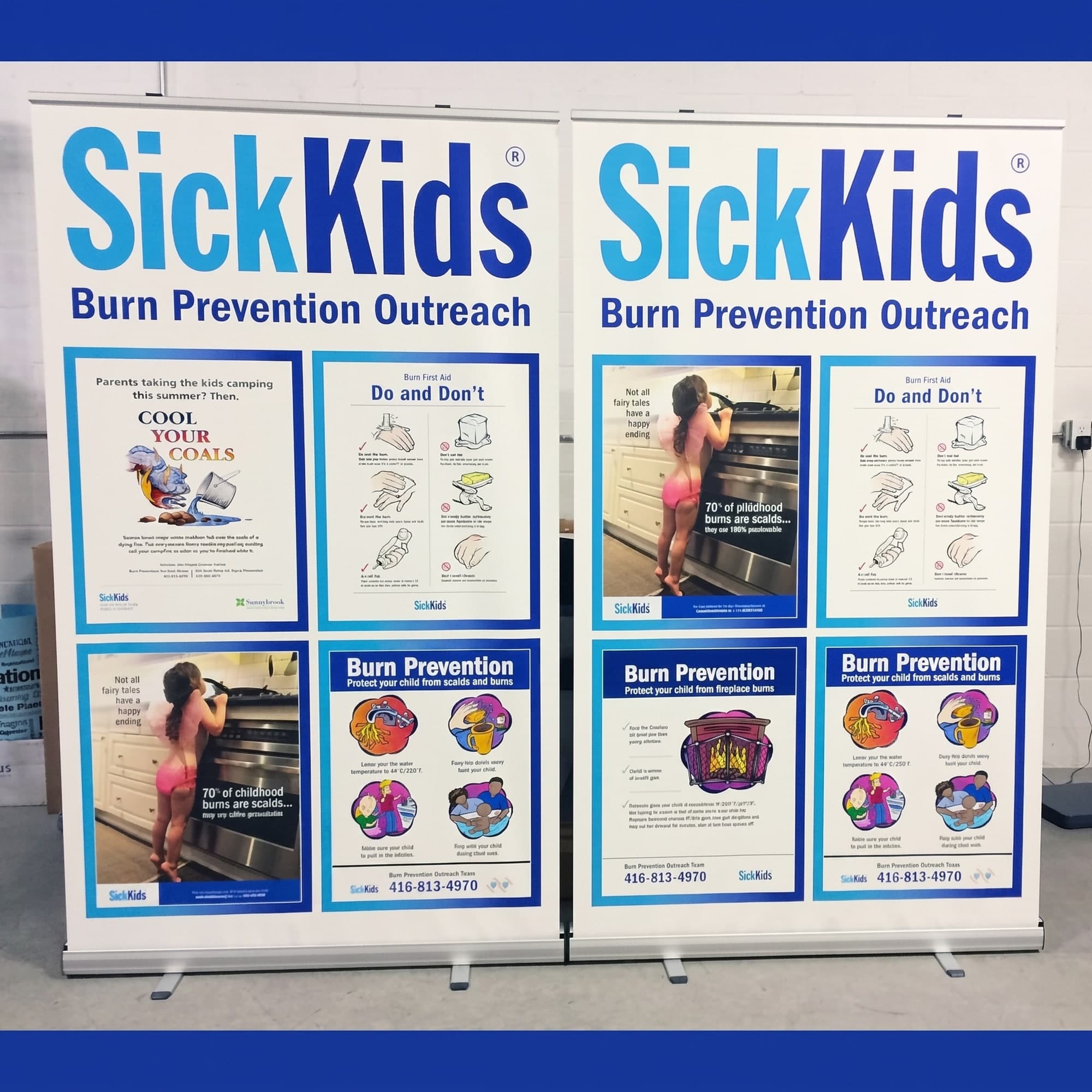 Mosquito 48 banner stands built for SickKids