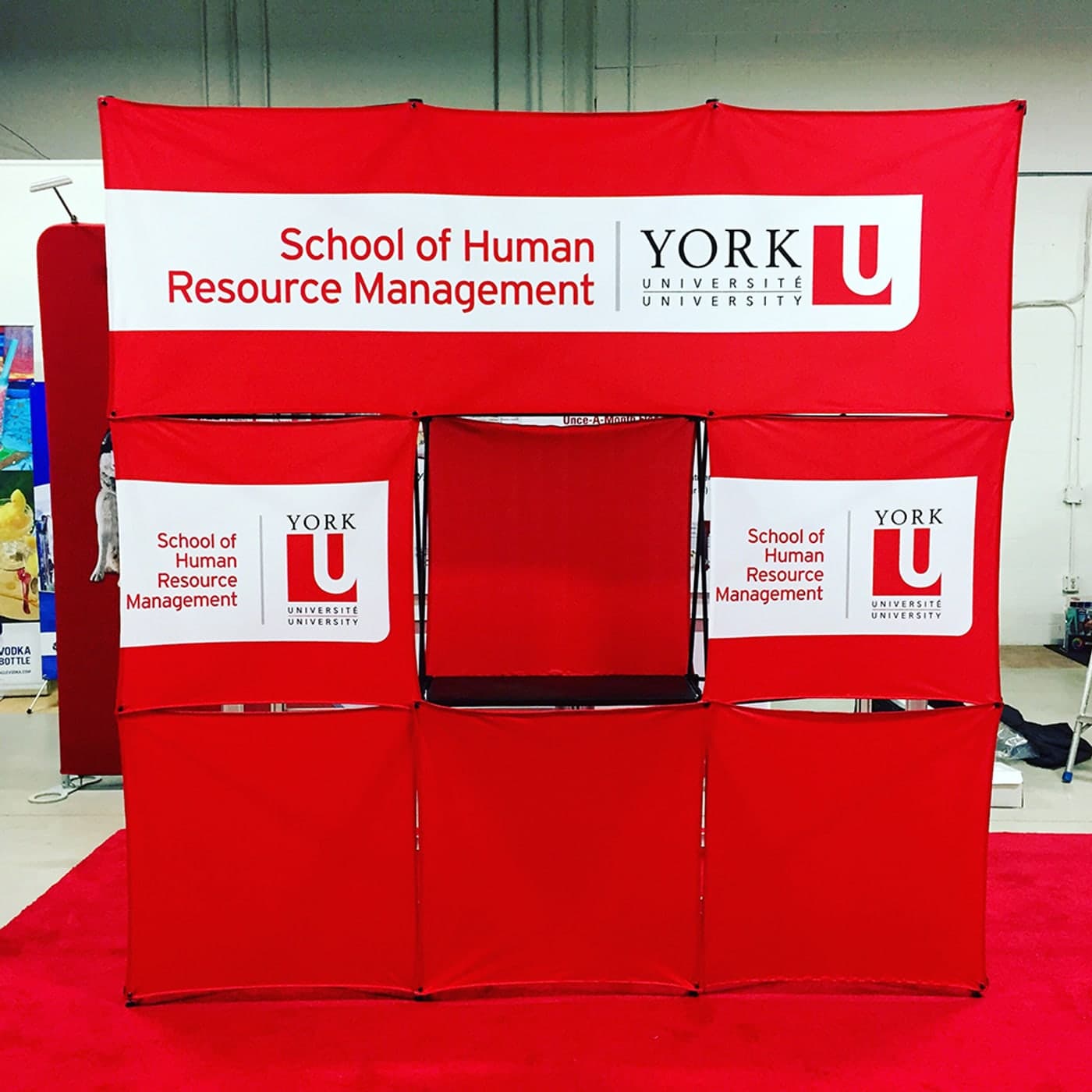 HelloXpress modular fabric display built for York University