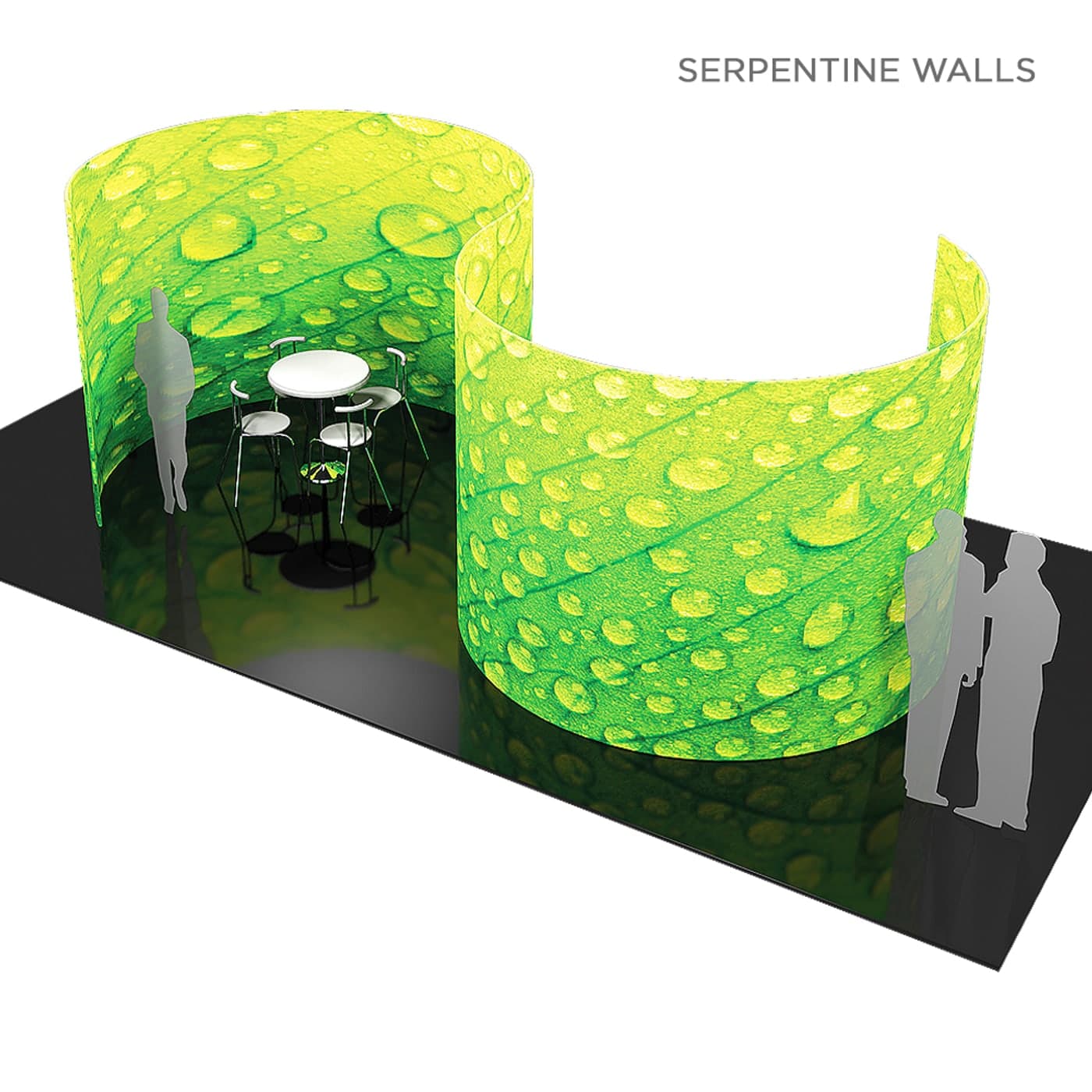 Yukon serpentine tension fabric display wall